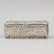 Handcrafted White Metal Jewelry Box Velvet Lined Storage Case